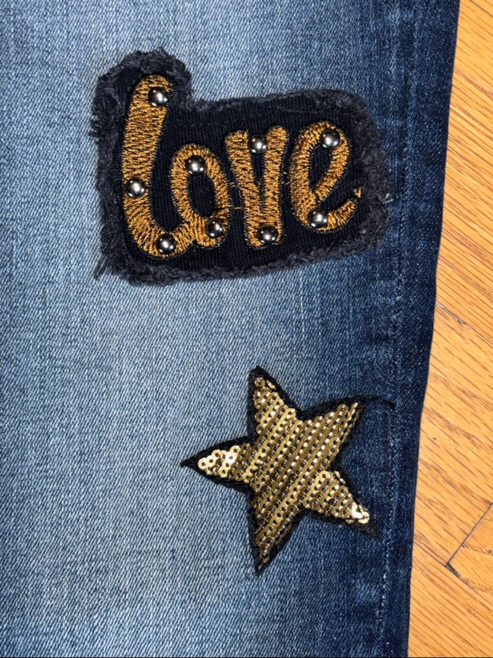 -Miss Me Skinny Ankle 9" High Rise Dark Wash Patchwork Star Love Y2K Jean W/26 - Picture 10 of 15